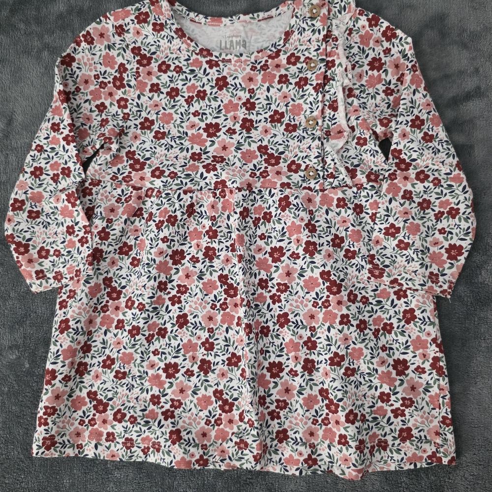 Kids Floral Long Sleeve Tee - Red and Pink